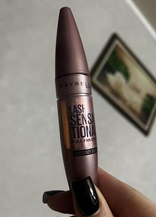 Туш для вій maybelline new york lash sensational full fan effect, burgundy brown