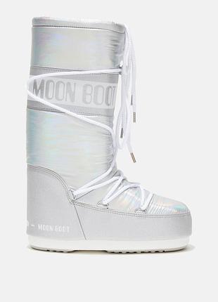 Зимние сапоги moon boot icon met silver мунбуты