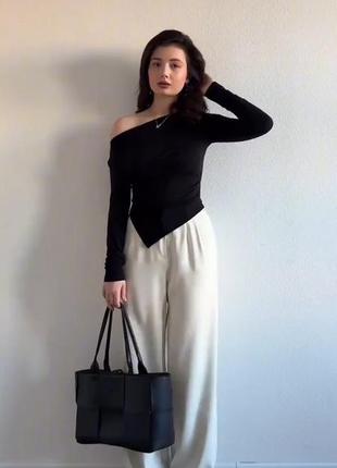 Жіночий асиметричний лонгслів якісна віскоза