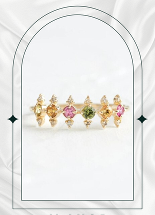 Серебряная кольца с кубическим цирконом в позолоте