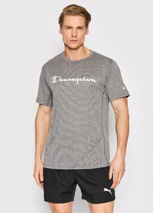 Мужская футболка champion / спортивная футболка champion / мужская футболка чемпион / мужская серая футболка / мужская дышащая футболка / футболка /1