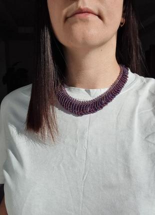 Колье, украшение, силика из бисера