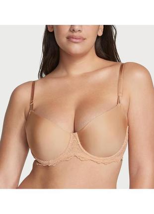 Бюстгальтер victoria’s secret wicked unlined smooth & lace balconette bra praline, розмір 34c