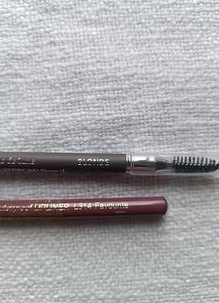 Набор карандашей miss claire (водостойкий карандаш для бровей и для губ)