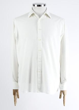 Lanvin paris чоловіча біла бавовняна сорочка у смужку. оригінал