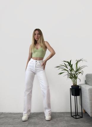 Джинсы страйт прямые белые