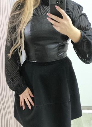 Корсет из экокожи shein s-m на молнии черный
