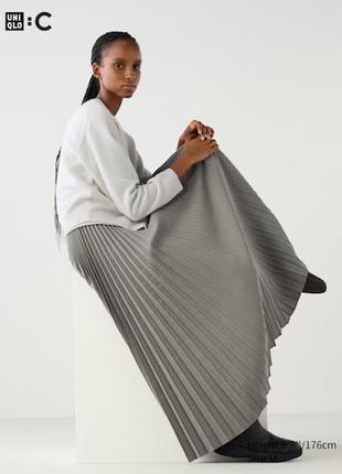 Спідниця uniqlo:с світло-зелена pleated long skirt