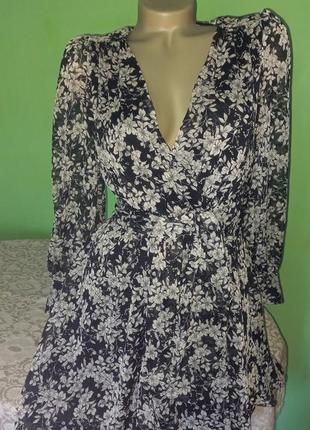 Шифоновое платье платья zara р. хs