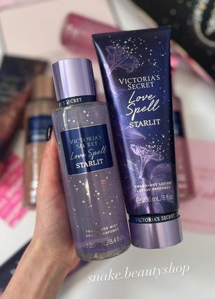 Набір парфумований лосьйон та спрей love spell starlit victoria’s secret спрей для тіла лосьйон для тіла вікторія сікрет