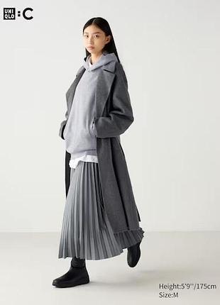 Спідниця uniqlo:с сіра pleated long skirt