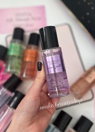 Парфумований міні спрей love spell victoria’s secret спрей для тіла вікторія сікрет