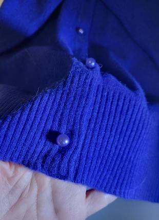 Синий шерстяной кардиган 5