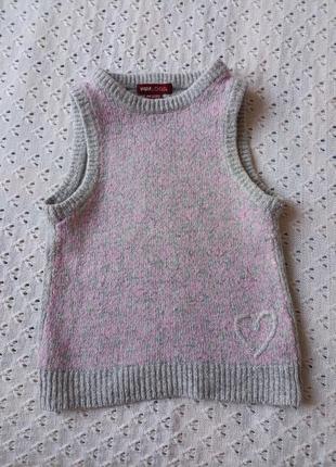 Безрукавка h&m тепла для дівчинки з вовною і ангорою в'язана шерстяна