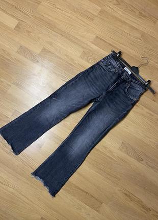 Джинсы zara straight jeans серые классические прямого кроя