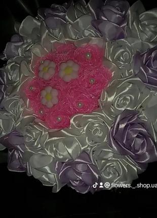 Букет з атласної стрічки