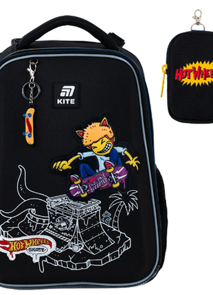Kite каркасный школьный рюкзак hw25-531m education hot wheels skate