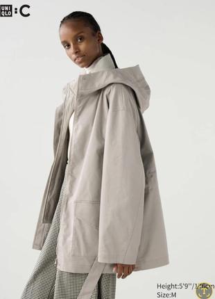 Полупальто свободного кроя с жилетом uniqlo
