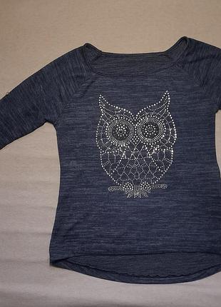 Кофта сова со стразами