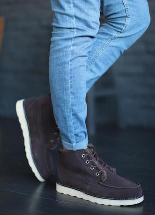Зимние мужские ботинки с мехом ugg коричневые (угги, черевики)3 фото