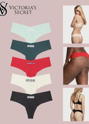Комплект женские бесшовные трусики стринги victorias secret упаковка 5шт