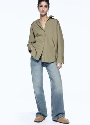 Сорочка зелена оверсайз зара