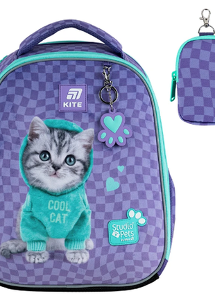 Kite каркасный школьный рюкзак sp25-555s-2 education studio pets