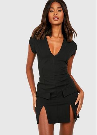 Черное маленькое платье с вырезами новое boohoo