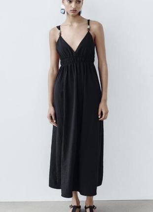 Платье платье zara сарафан черное