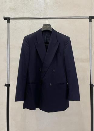 Винтажный мужской пиджак hugo boss темно синий