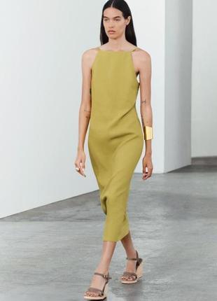 Нова сукня zara лляна кольору олії