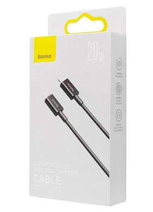 Кабель зарядки для iphone 20w baseus superior type-c lightning 1m 20w (чорний)