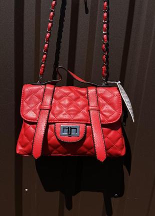 Sale❤️ сумочка жіноча червона через плече на ланцюжку нова