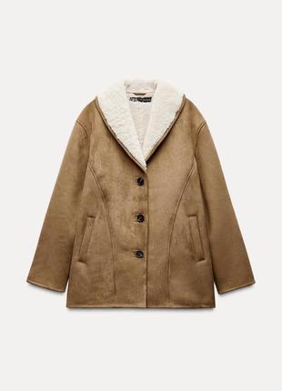Стильная еко дубленка zara