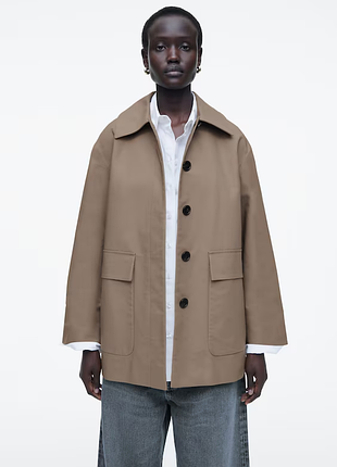 Хлопковое пальто с воротником cos 1267085003