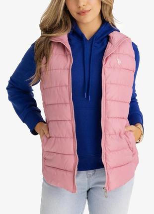 Женский пуховой и верхний жилет u.s. polo assn. cozy fur lined