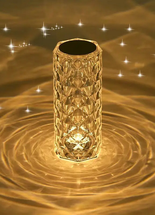 Сенсорний нічник-лампа на акумуляторі 15 см 16 кольорів rgb із пультом rose diamond tre217