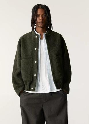 Бомбер мужской унисекс букле деми pull@bear оверсайз