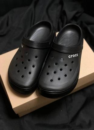 Мужские шлепанцы crocs черные летние шлепанцы кроксы чолоічі шльопанці крокси