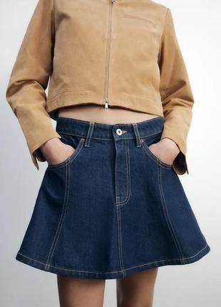 Міні спідниця жіноча синя zara