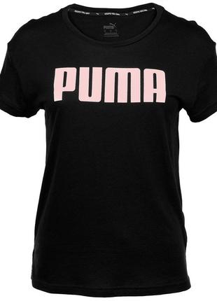 Женская футболка puma / женская футболка пума / футболка пума / черная футболка puma / спортивная футболка puma / хлопковая футболка puma  /1