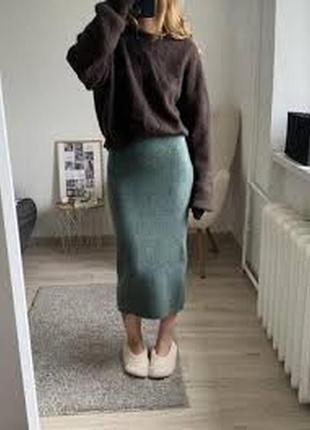Теплая юбка миди zara