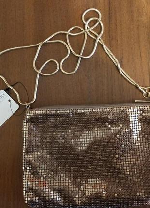 Металлическая косметичка, сумка с золотыми ручками