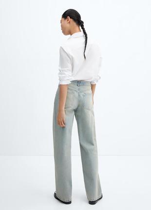 Джинси mango wide leg рівні прямі широкі ефект потертості грязні2 фото
