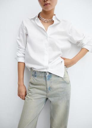 Джинси mango wide leg рівні прямі широкі ефект потертості грязні7 фото