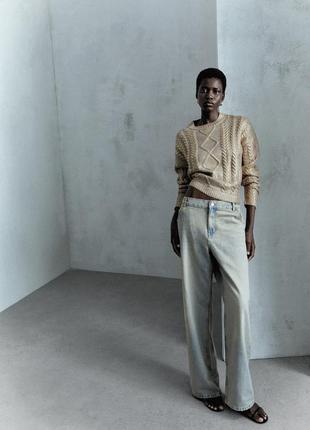Джинси mango wide leg рівні прямі широкі ефект потертості грязні9 фото