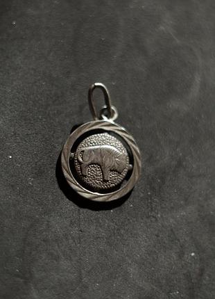 Срібна підвіска зодіак тілець 925