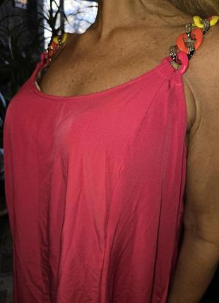 Платье сарафан со шлейфом ассиметричное shein летнее фуксия стрейч7 фото