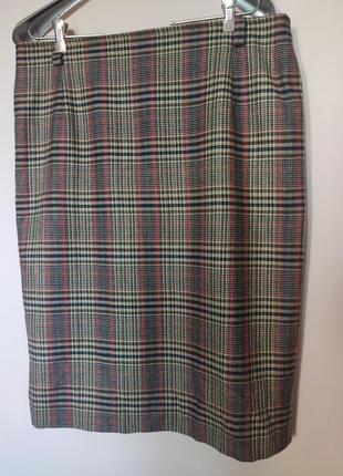 Премиальный бренд gerry weber клетчатая шерстяная юбка