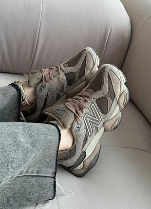 Кроссовки new balance 9060 mushroom beige brown